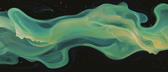 Aufkleber - Organic watercolor flow texture creating a fluid movement on a dark background