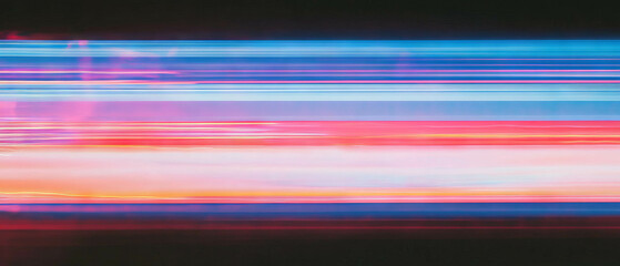 Poster - Dynamic neon light trails create vibrant patterns against a dark background
