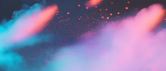 Poster - Colorful neon overlay with vibrant contrast and playful mood against a dark background