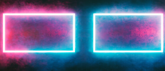 Poster - Neon overlay texture with dark background creates dramatic high-contrast visual effect