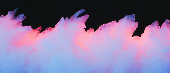 Aufkleber - Neon overlay texture with frozen surface and ice crystals creates a wintery atmosphere