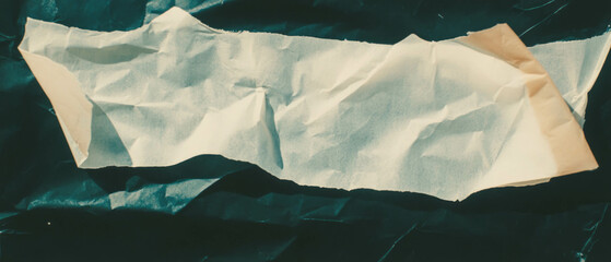 Poster - Texture of crumpled paper overlay on black background with subtle watermark detail