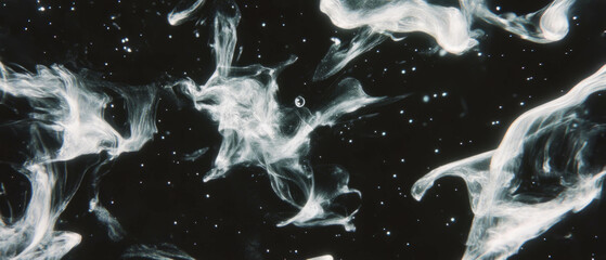 Poster - A textured overlay of partially transparent dust creates a depth effect against a black backdrop