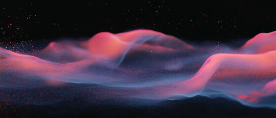 Aufkleber - Partially transparent dust layers create depth against a dark background