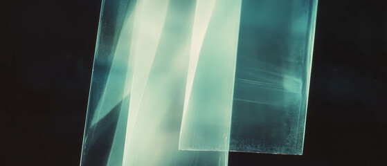 Aufkleber - Layers of partially transparent film create intriguing textures and subtle depth in darkness