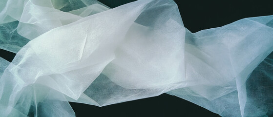 Aufkleber - Textured layers of partially transparent paper woven together against a dark background