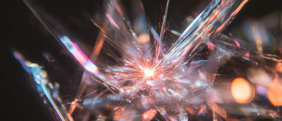 Poster - Partially transparent spark layers creating depth on a black background