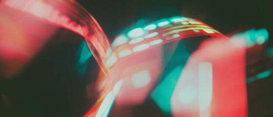 Poster - Retro film texture with halation and dreamy colors on black background