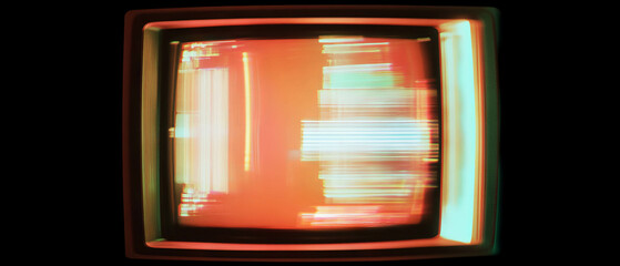 Poster - Retro TV screen texture overlay with vibrant contrasts and dynamic range adjustments