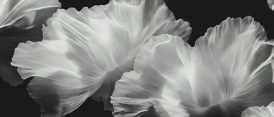 Poster - Rough textured petals overlay with logo space on a black background suitable for branding