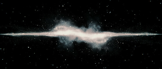 Poster - Subtle dust overlay with light flares creating an aged effect against a dark background