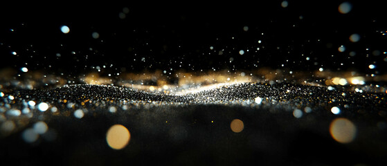 Poster - Metallic sparks illuminate an industrial backdrop against a deep black background at dusk