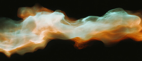 Poster - Dramatic contrast of smoke and lightning emanates from a dark stormy sky