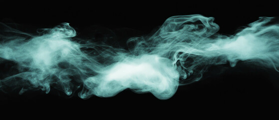 Poster - Mysterious smoke overlays with lightning bolts create an ethereal black background
