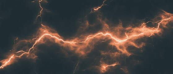 Poster - Dynamic smoke and lightning interplay on a dramatic black background