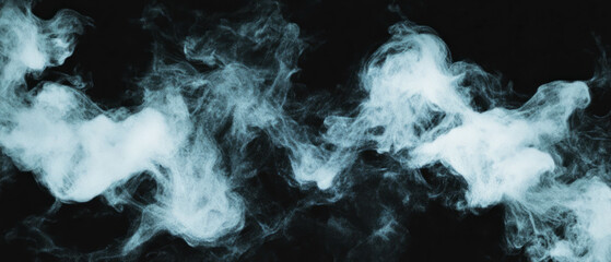 Poster - Smoke shapes and lightning effects create dramatic visuals on a black background