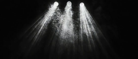 Poster - Smoke illuminated by dramatic spotlights with an emphasis on texture against a black background