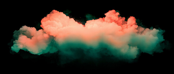 Poster - Vibrant smoke and colored powder explosion against a dark background
