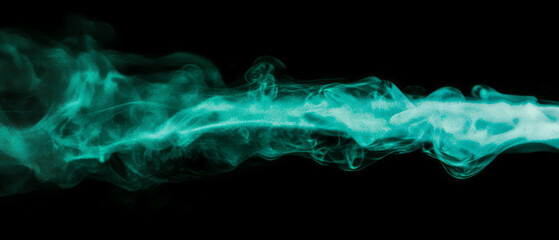 Poster - Thick atmospheric smoke effect with fog machine on black background