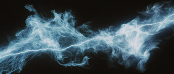Poster - Smoke overlay texture with lightning creates dramatic energy against black background
