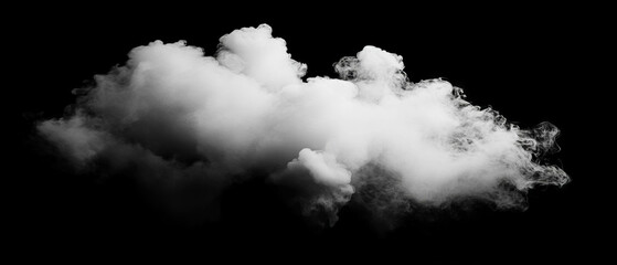 Poster - Floating smoke texture with particles creating an atmospheric effect in darkness
