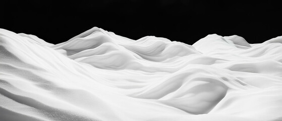 Poster - Snow drifts create a challenging winter landscape against a dark background