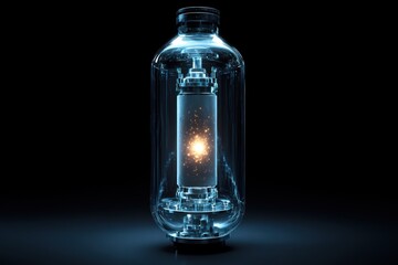 Poster - Glowing plasma contained in glass vacuum tube.