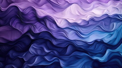 Poster - A dynamic composition of purple and blue gradient waves forming a visually soothing abstract design