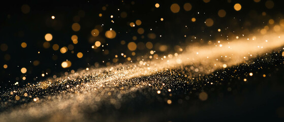 Aufkleber - Soft diffused dust particles create a gentle atmosphere against a dark backdrop