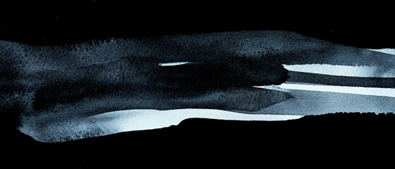 Poster - Soft watercolor washes create a tranquil atmosphere with gentle blending on a dark background