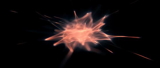 Poster - Ember sparks create a mesmerizing glow against a dark background