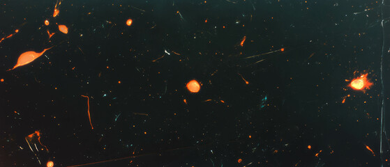 Poster - Sparks of ember glow against a black background creating a warm, expansive atmosphere