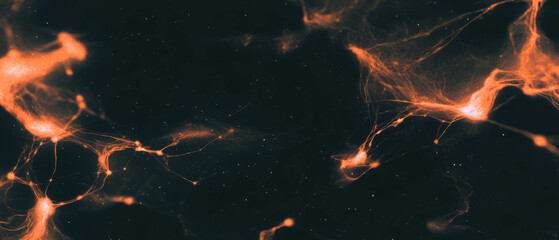 Poster - Mystical spider web overlay with glowing threads in a dark fantasy setting