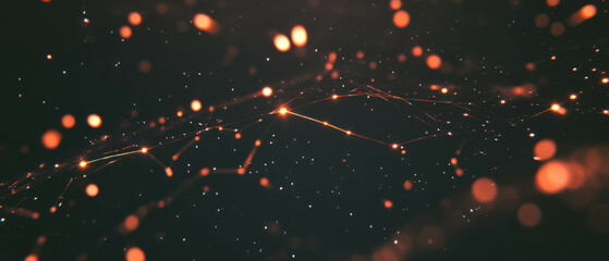 Aufkleber - Glowing spider web texture with magical threads on a dark background