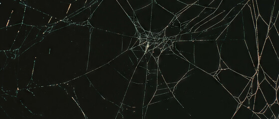 Poster - Intricate spider web texture with organic patterns on a dark background