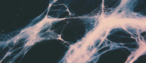 Poster - Exploring the intricate beauty of spider web textures against a dark backdrop