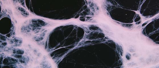 Poster - Intricate spider web texture overlay with a tactile feel against a dark background