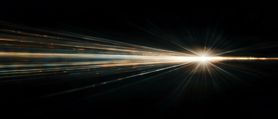 Poster - Bright sunbeams shining through a dark background creating a warm and vibrant atmosphere