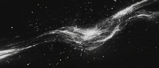 Poster - Swirling dust texture with dynamic light effect for logo placement on black background