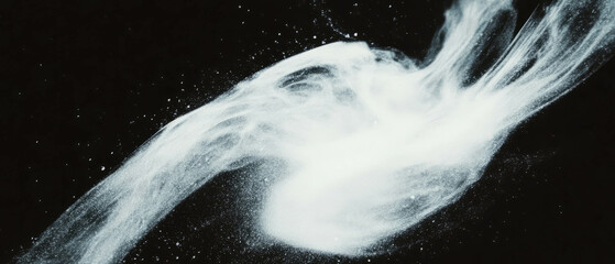 Aufkleber - Swirling film grain overlay with clear logo area and dynamic vortex effect on black background