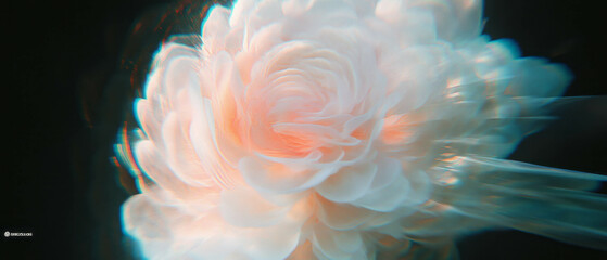 Poster - Swirling spiral petal arrangements with dynamic vortex effect on black background