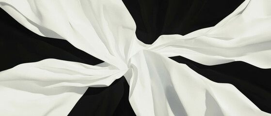Poster - Three-dimensional white paper folds create a textured overlay on a black background
