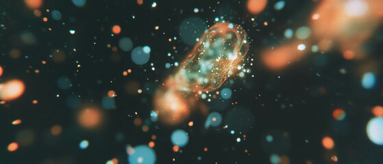 Poster - Tiny dust particles form a beautiful texture on a dark background with intricate details