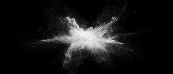 Poster - Unique texture of tiny dust particles creating a cosmic effect against a black background