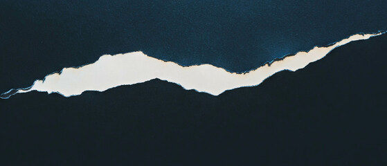 Poster - Torn edges paper overlay texture with distressed look on dark background for creative projects
