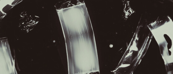 Poster - Visually enhanced film texture with a central clear area on a black background