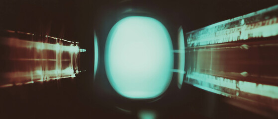 Poster - Film texture overlay with enhanced visual depth and clear central focus on black background