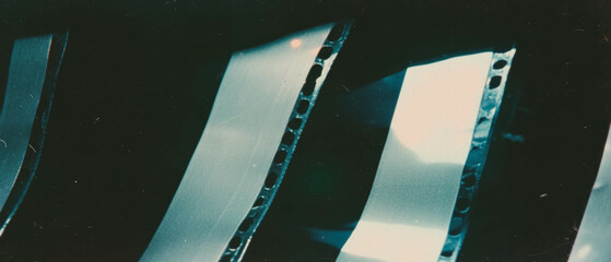 Poster - Visually enhanced film texture revealing intricate overlay on a dark background