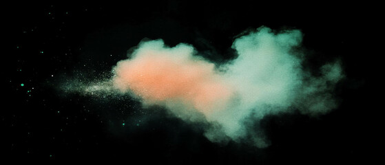 Poster - Visually enhanced watercolor textures with clear central area on black background