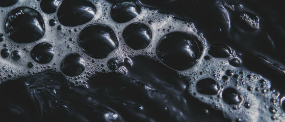 Poster - Bubbles create textured patterns against a contrasting black background with shadow effects